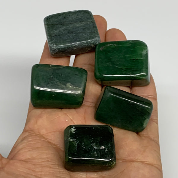 134g, 1"-1.2", 5pcs, Natural Nephrite Jade Tumbled Stone @Afghanistan,B31912