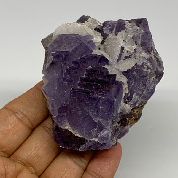244.3g, 2.7"x2.4"x1.5", Purple Fluorite Crystal Mineral Specimen @Pakistan, B273