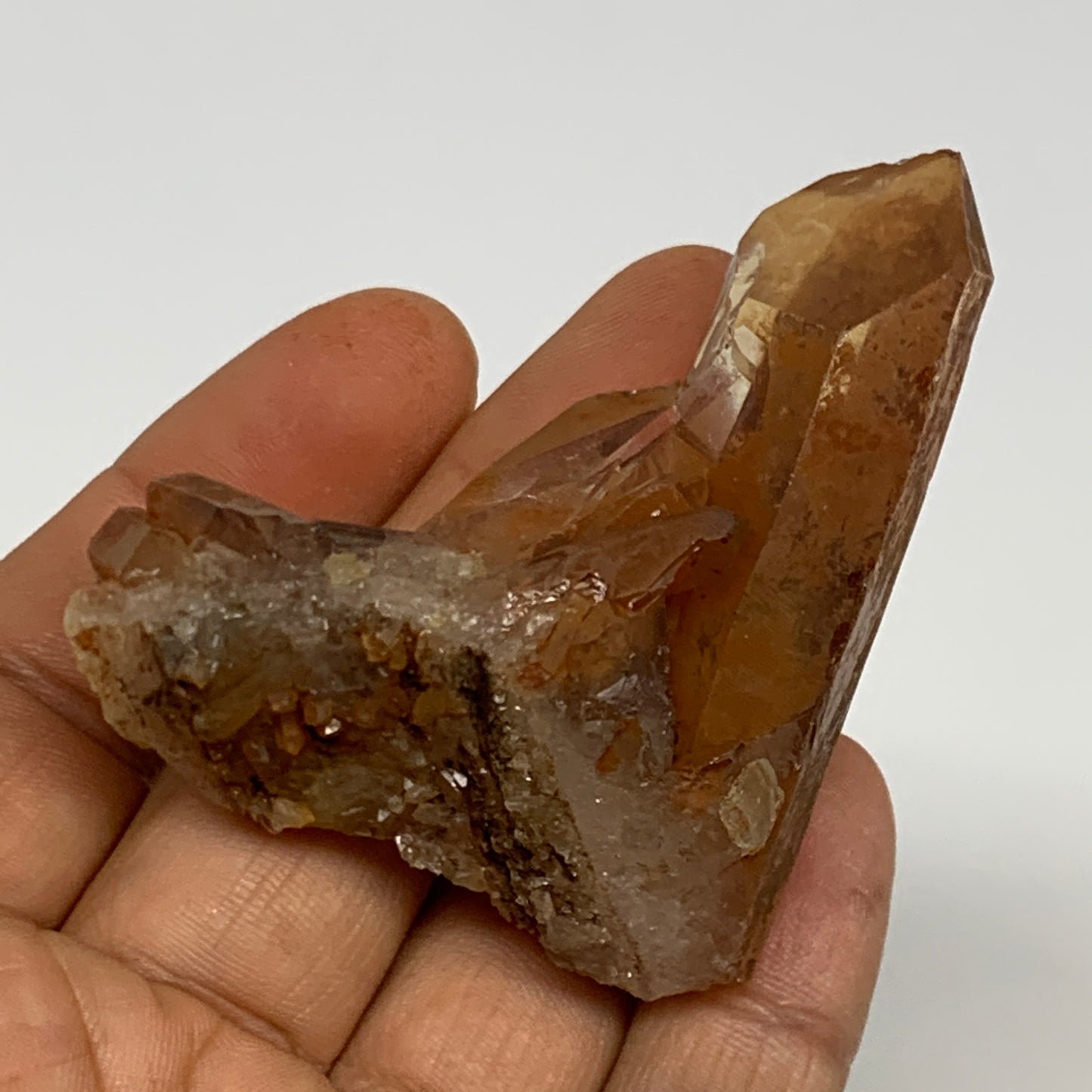 52.4g, 2.3x2"x0.8", Orange Quartz Cluster Crystal Terminated @Brazil, B28907