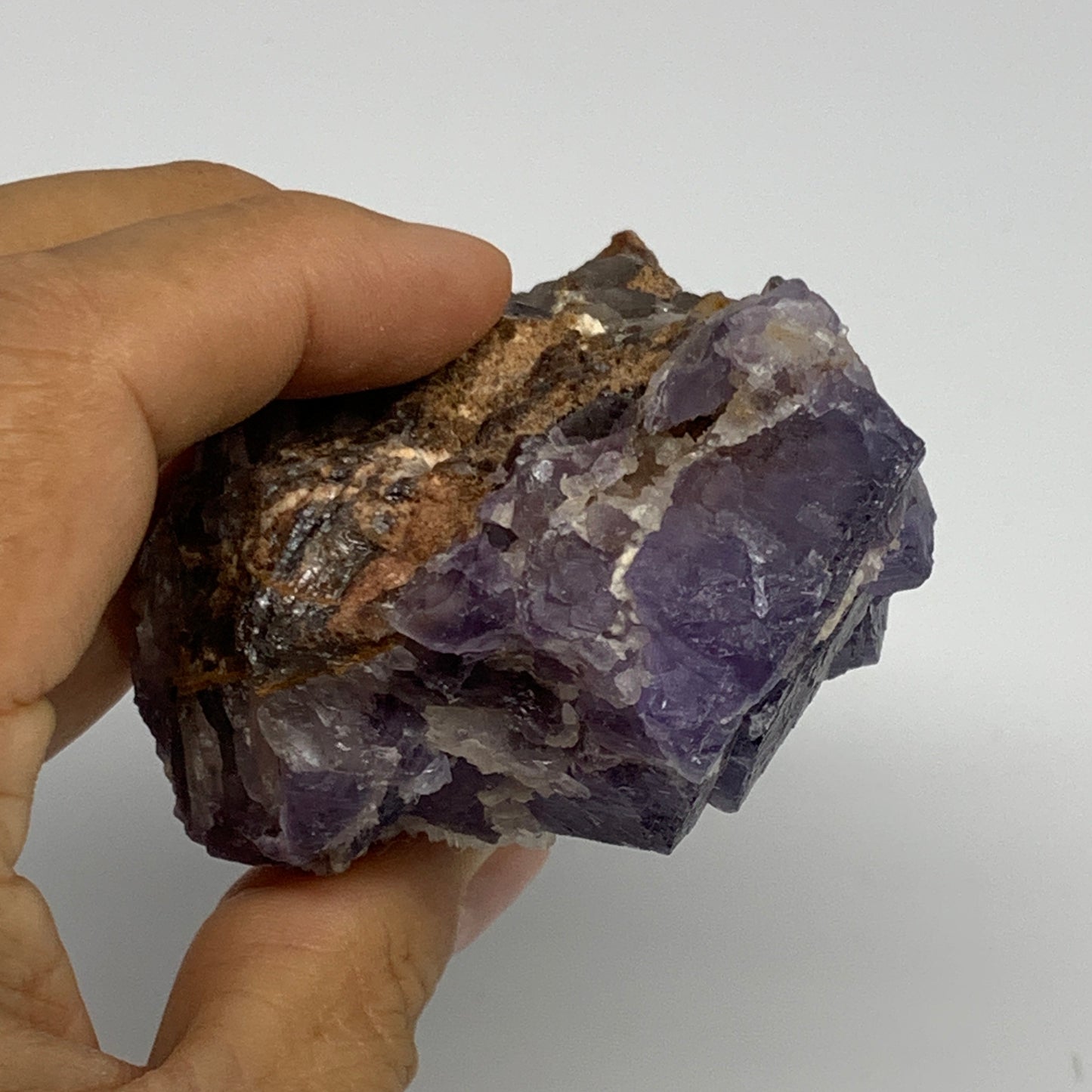 244.3g, 2.7"x2.4"x1.5", Purple Fluorite Crystal Mineral Specimen @Pakistan, B273