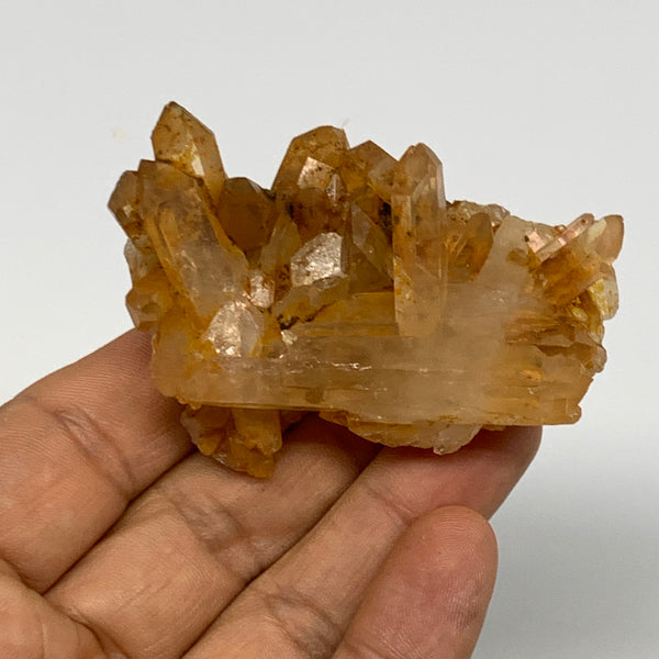64.1g, 2.5"x1.5"x1.1", Orange Quartz Cluster Crystal Terminated @Brazil, B28908