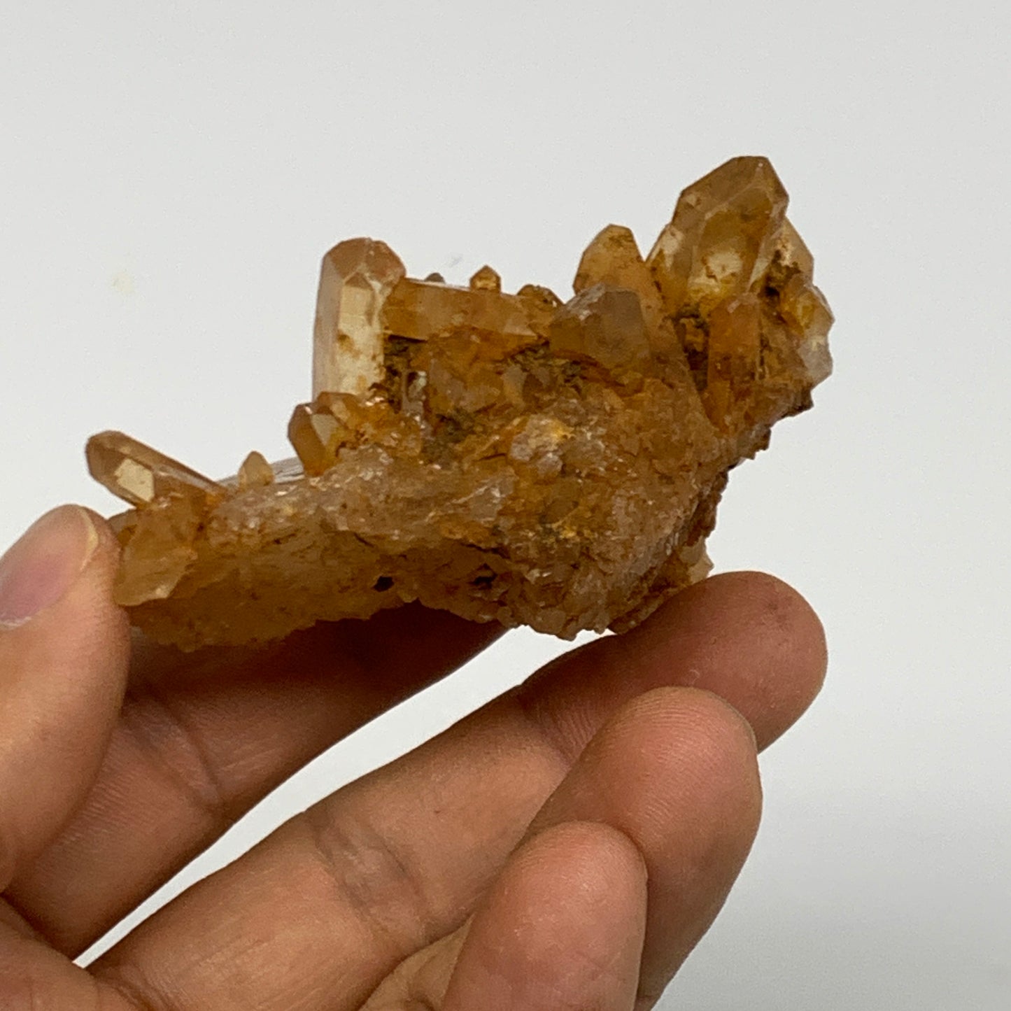 64.1g, 2.5"x1.5"x1.1", Orange Quartz Cluster Crystal Terminated @Brazil, B28908