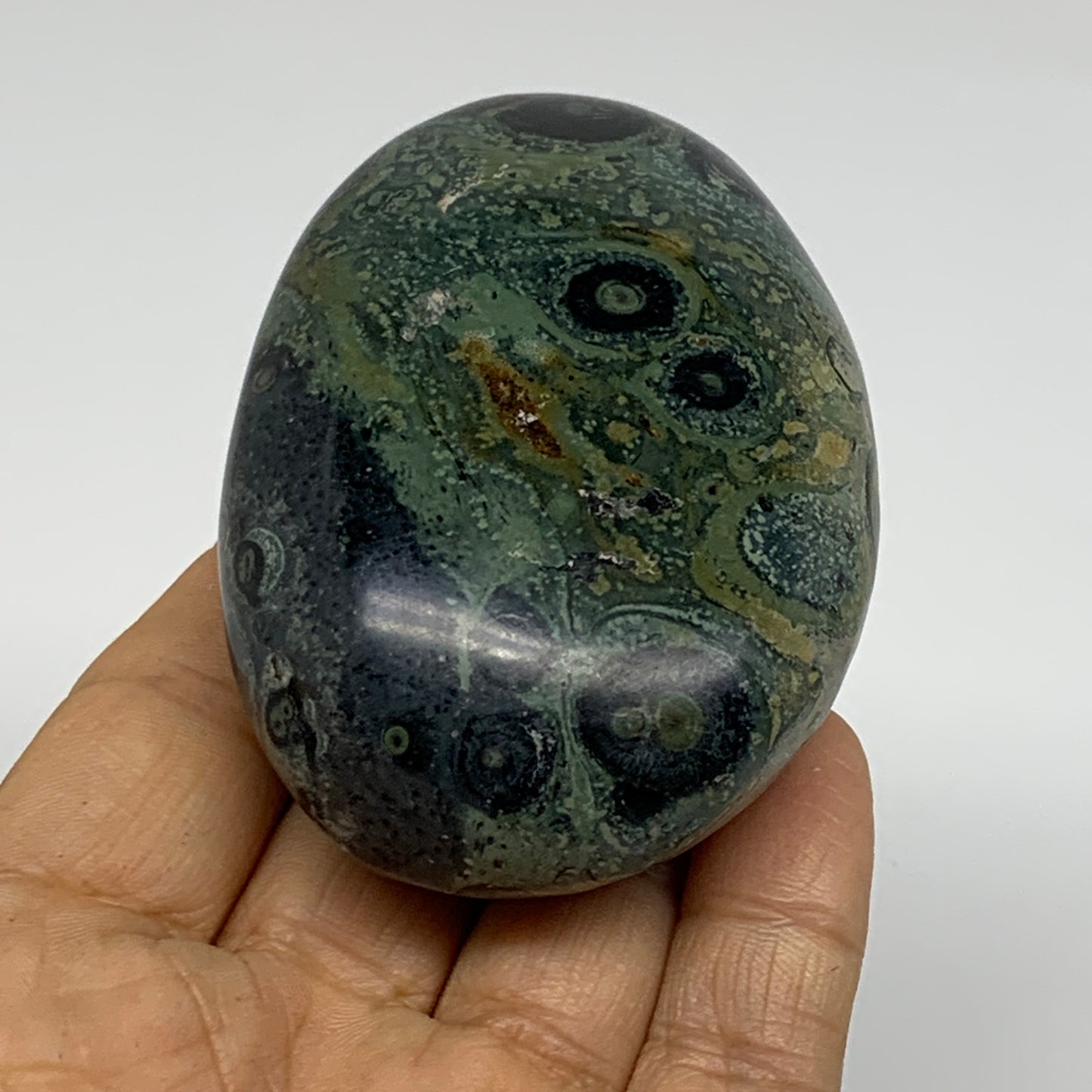 183.2g, 3"x2"x1.2", Crocodile Kambaba Jasper Palm-Stone, B37594