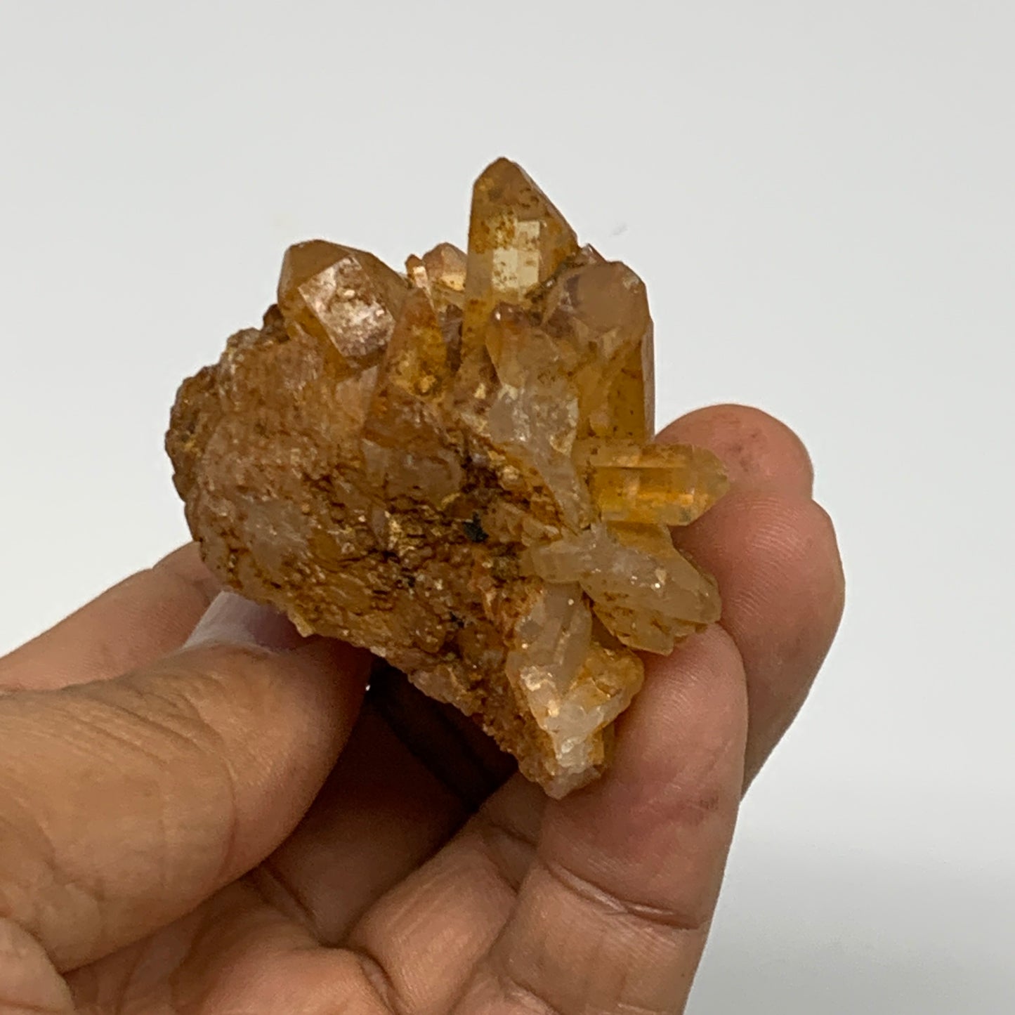 64.1g, 2.5"x1.5"x1.1", Orange Quartz Cluster Crystal Terminated @Brazil, B28908