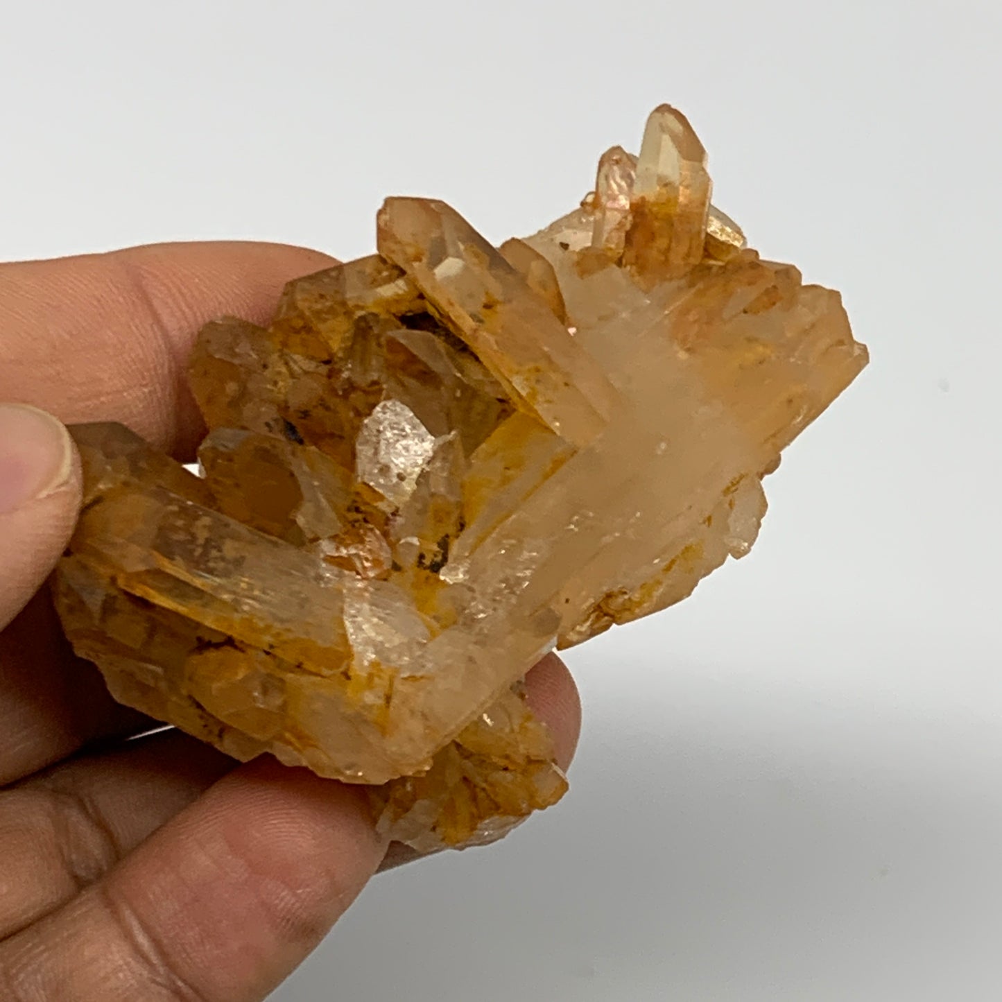 64.1g, 2.5"x1.5"x1.1", Orange Quartz Cluster Crystal Terminated @Brazil, B28908