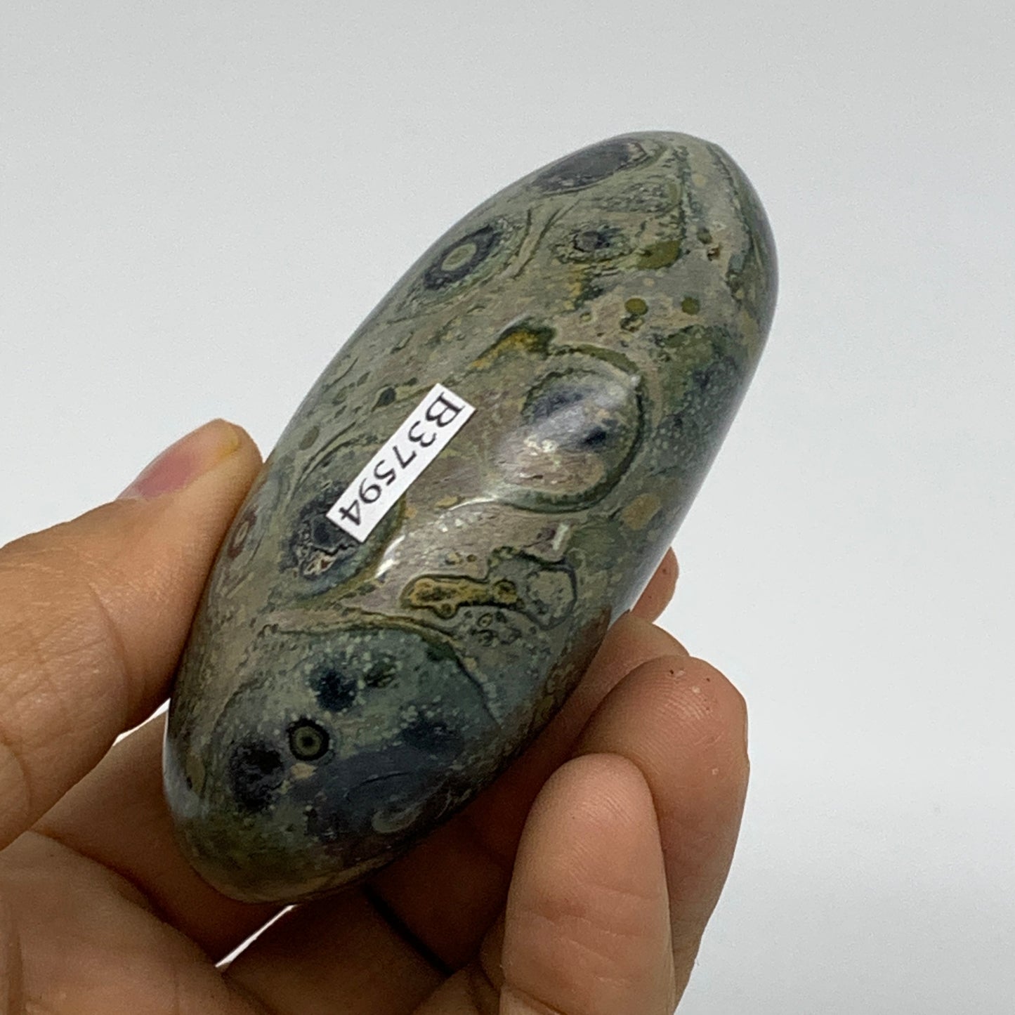 183.2g, 3"x2"x1.2", Crocodile Kambaba Jasper Palm-Stone, B37594