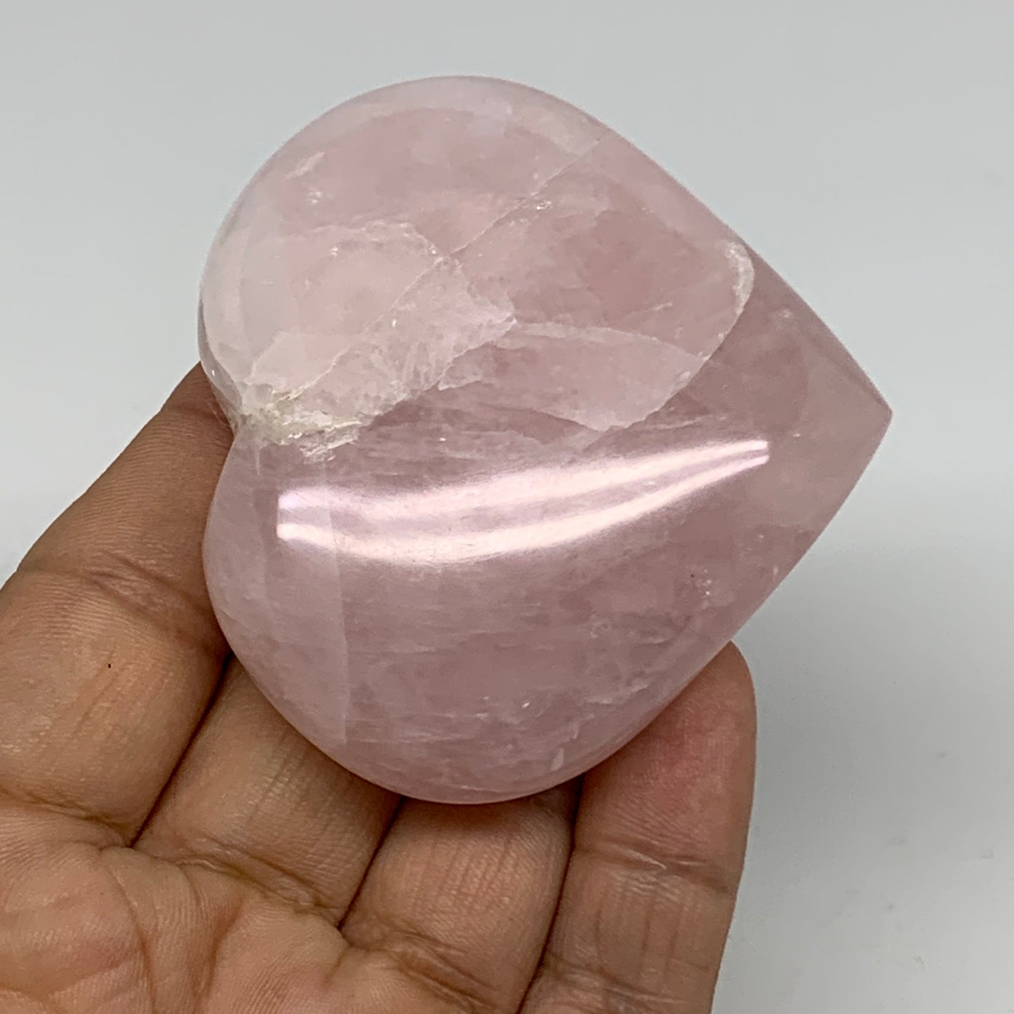 111.9g, 2.3" x 2.6" x 0.8" Rose Quartz Heart Healing Crystal @Madagascar, B34558
