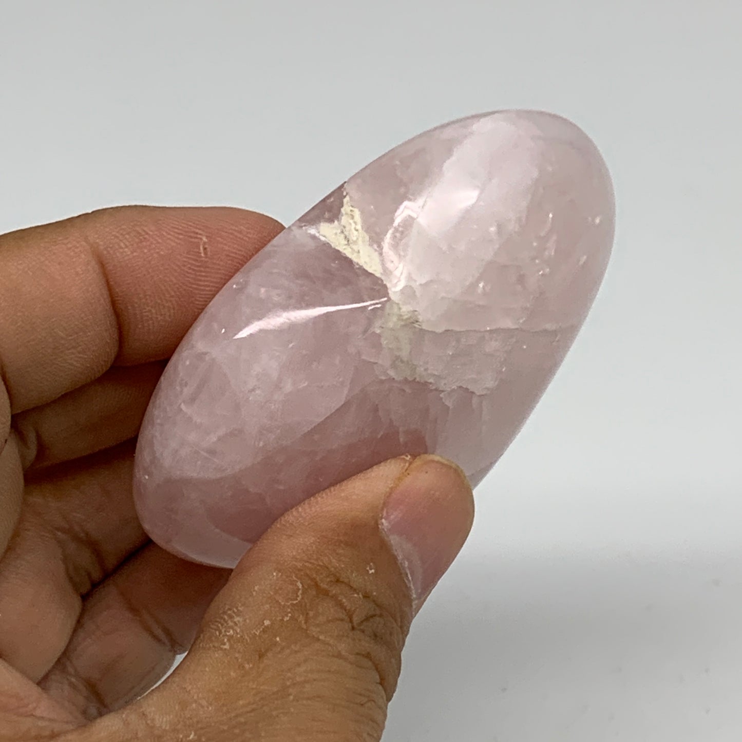 111.9g, 2.3" x 2.6" x 0.8" Rose Quartz Heart Healing Crystal @Madagascar, B34558