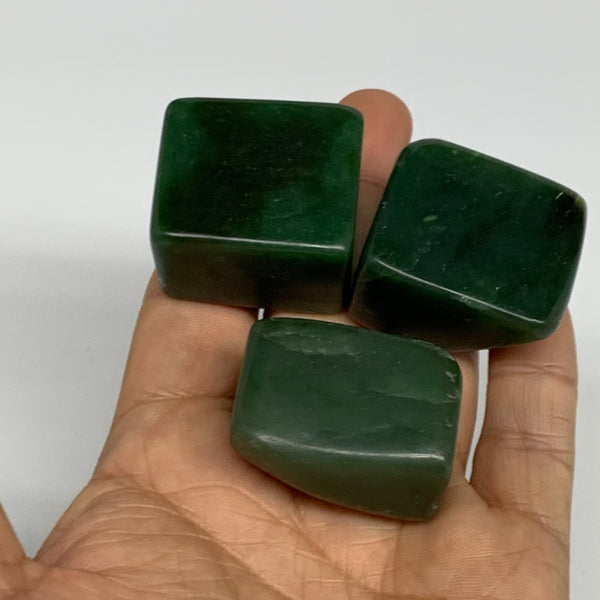 157.3g, 1.3"-1.3", 3pcs, Natural Nephrite Jade Tumbled Stone @Afghanistan,B31913