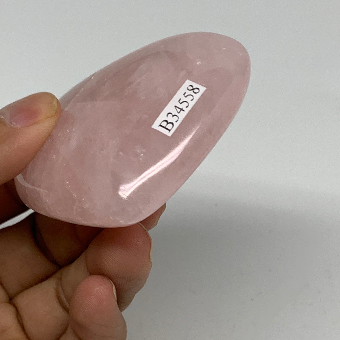 111.9g, 2.3" x 2.6" x 0.8" Rose Quartz Heart Healing Crystal @Madagascar, B34558