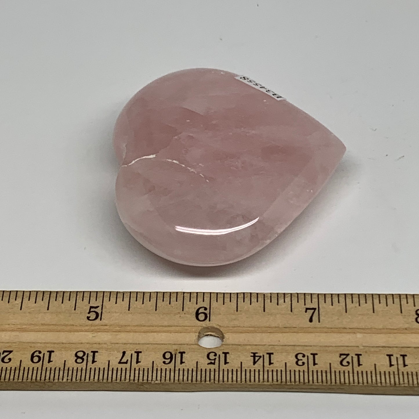 111.9g, 2.3" x 2.6" x 0.8" Rose Quartz Heart Healing Crystal @Madagascar, B34558