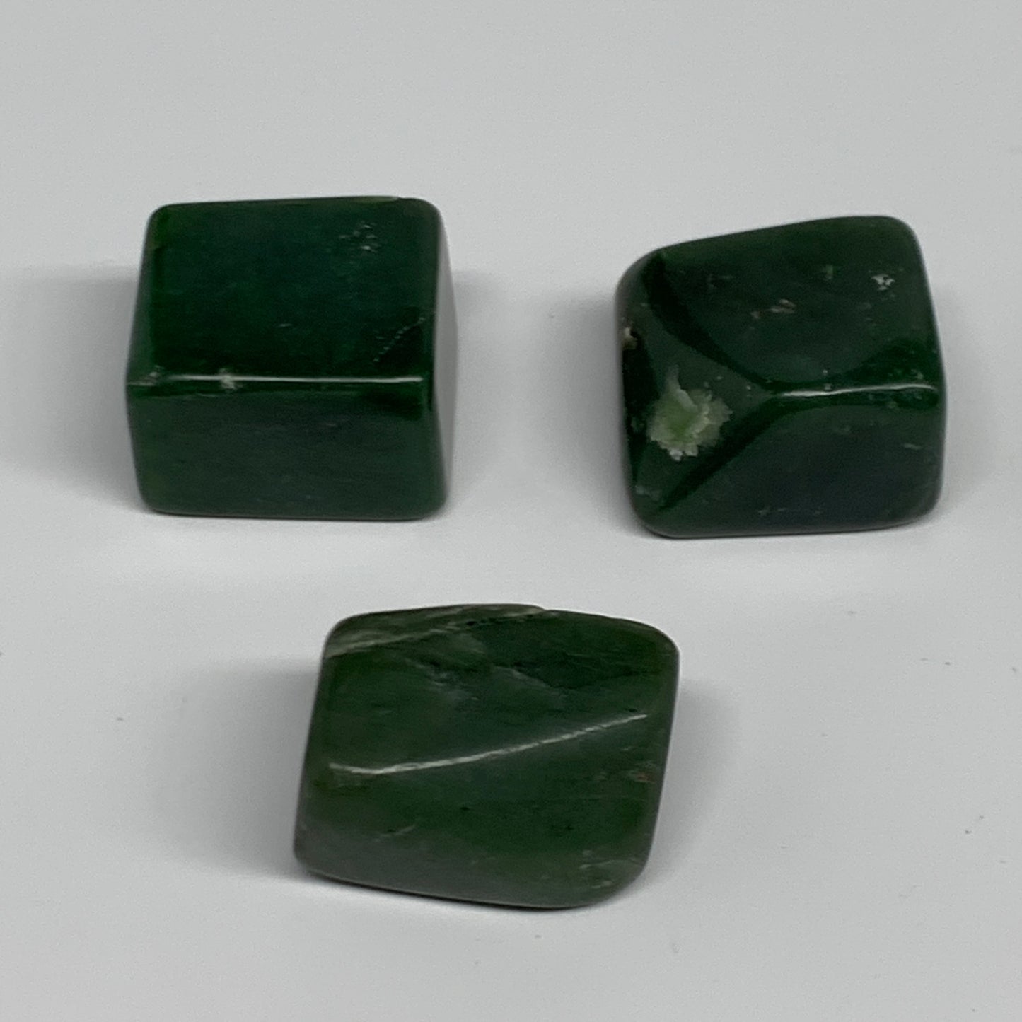 157.3g, 1.3"-1.3", 3pcs, Natural Nephrite Jade Tumbled Stone @Afghanistan,B31913