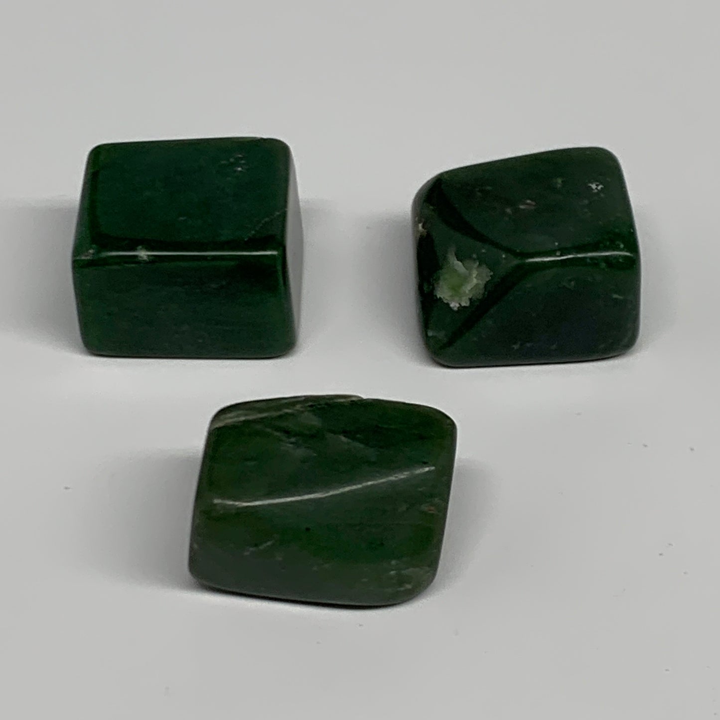 157.3g, 1.3"-1.3", 3pcs, Natural Nephrite Jade Tumbled Stone @Afghanistan,B31913