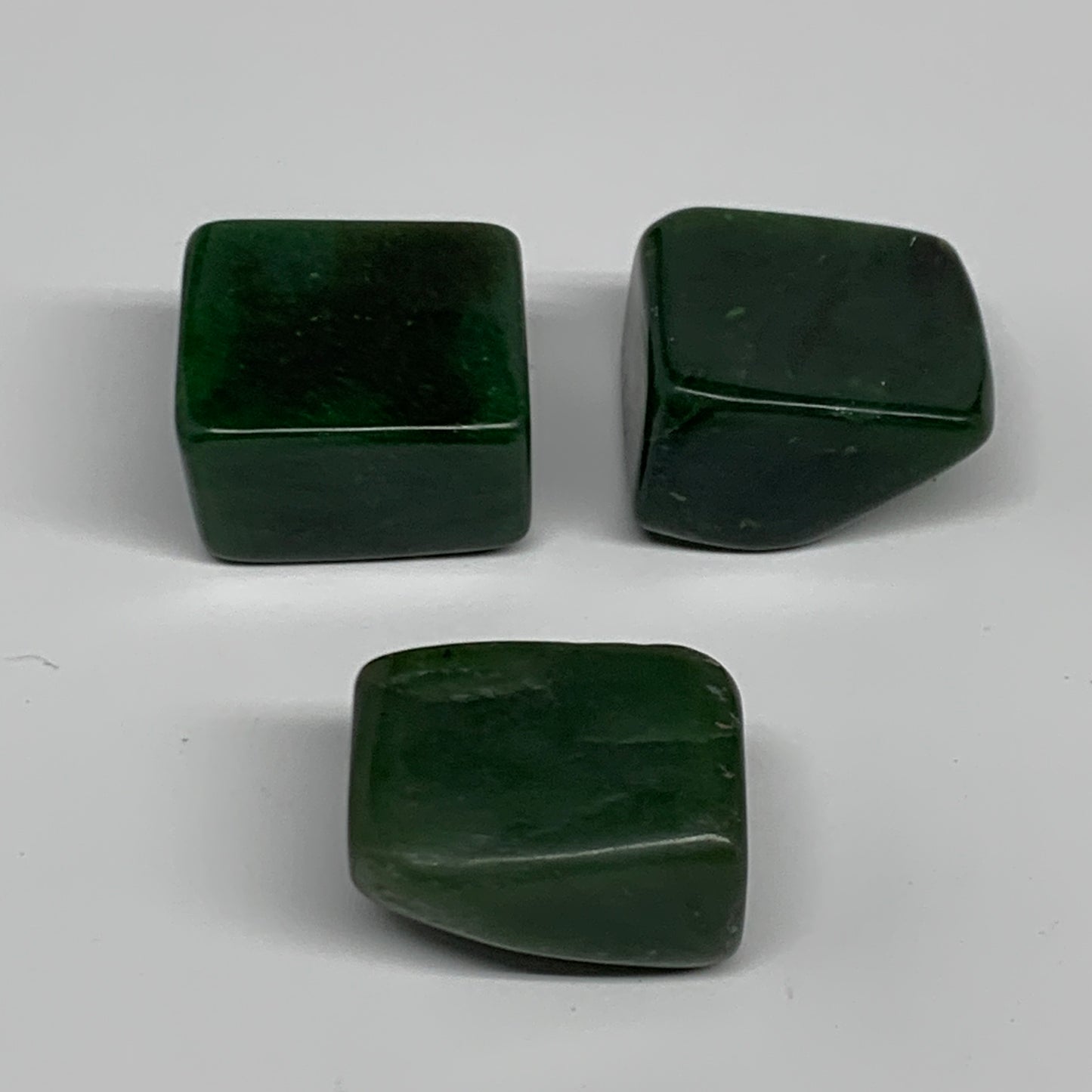 157.3g, 1.3"-1.3", 3pcs, Natural Nephrite Jade Tumbled Stone @Afghanistan,B31913
