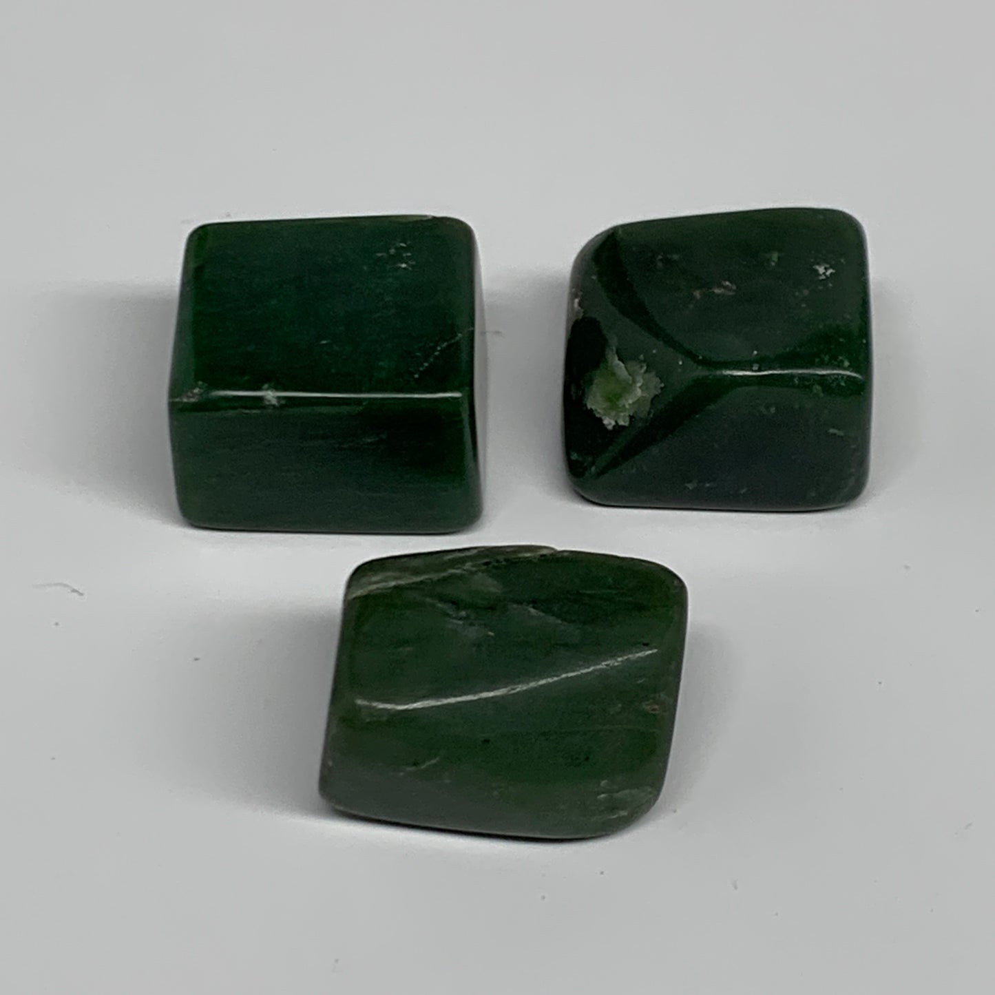 157.3g, 1.3"-1.3", 3pcs, Natural Nephrite Jade Tumbled Stone @Afghanistan,B31913