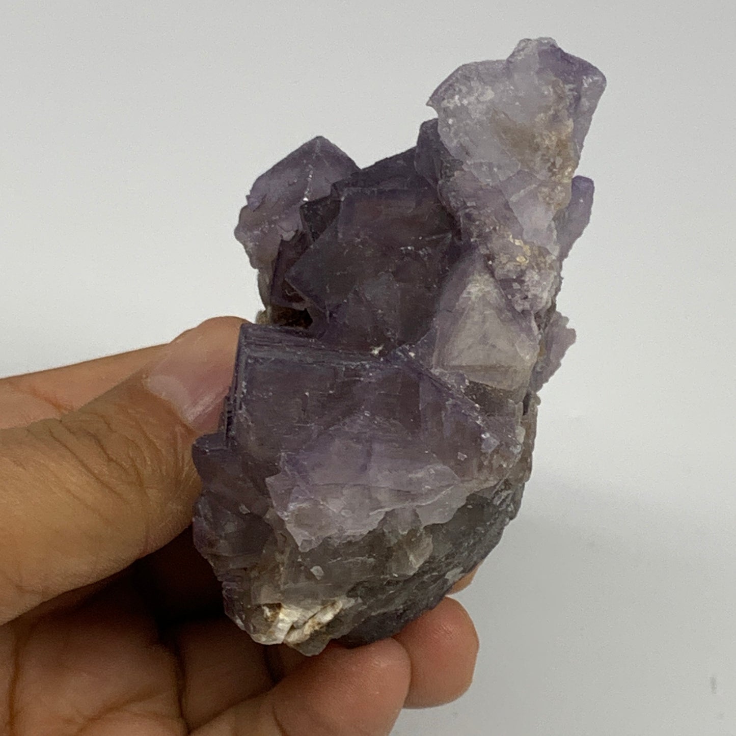 192.8g, 2.5"x2.5"x1.6", Purple Fluorite Crystal Mineral Specimen @Pakistan, B273