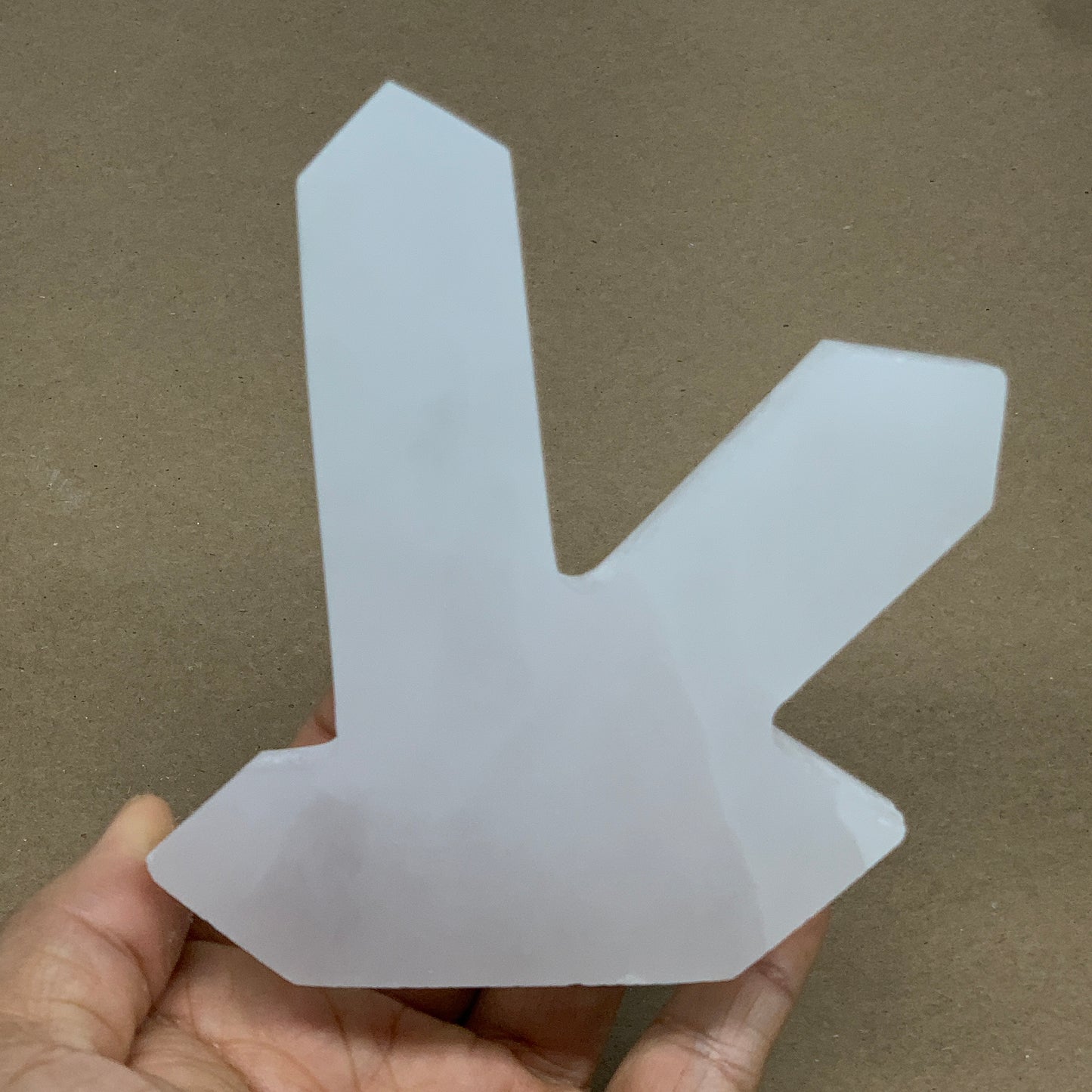 0.85 lbs, 4.3"x3.6"x1.2", Natural Selenite Crystals Carved,Home Decor, B35971