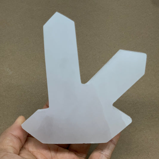 0.85 lbs, 4.3"x3.6"x1.2", Natural Selenite Crystals Carved,Home Decor, B35971