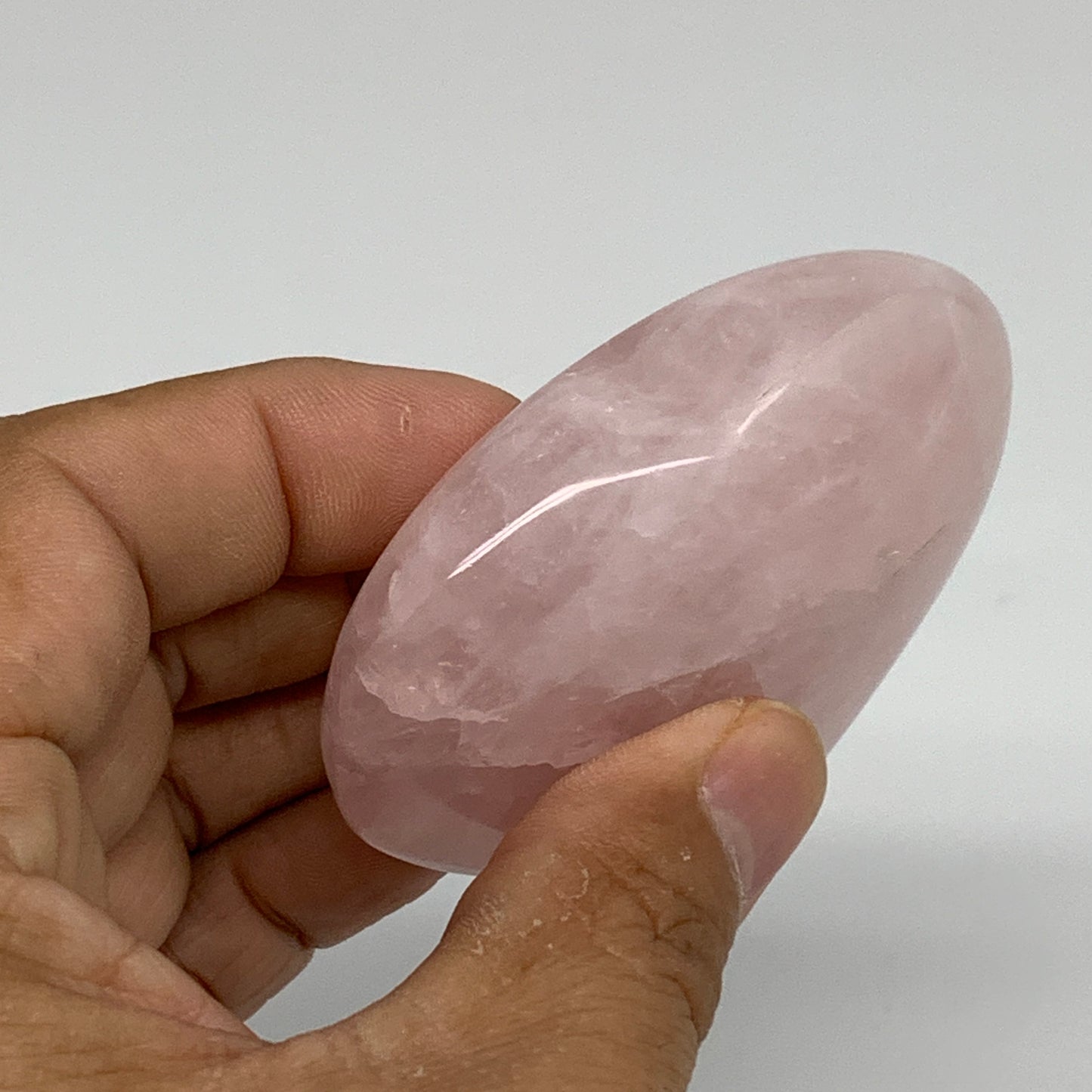 120g, 2.4" x 2.7" x 0.9" Rose Quartz Heart Healing Crystal @Madagascar, B34559