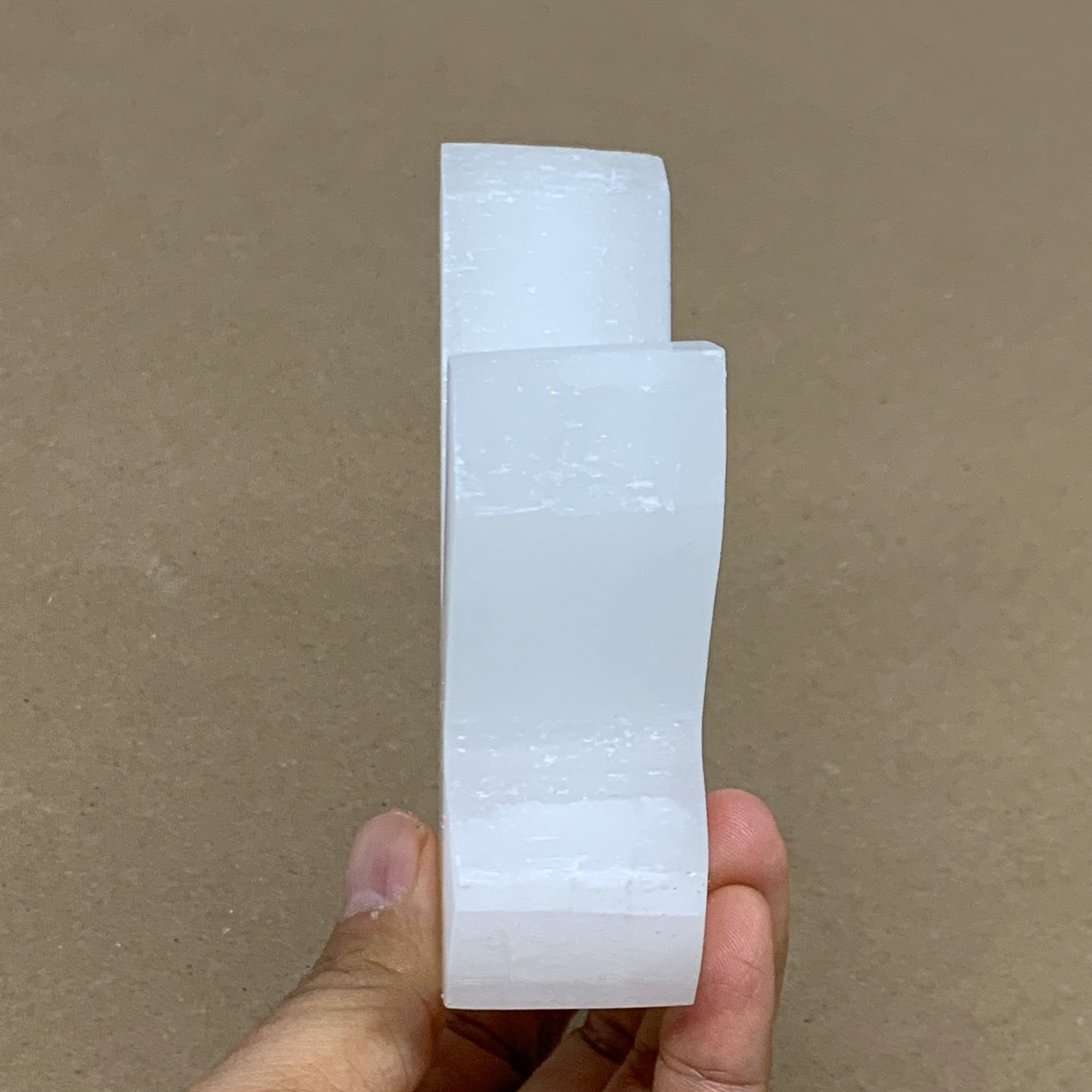 0.85 lbs, 4.3"x3.6"x1.2", Natural Selenite Crystals Carved,Home Decor, B35971