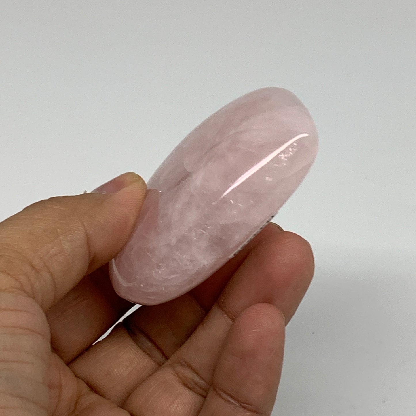 120g, 2.4" x 2.7" x 0.9" Rose Quartz Heart Healing Crystal @Madagascar, B34559