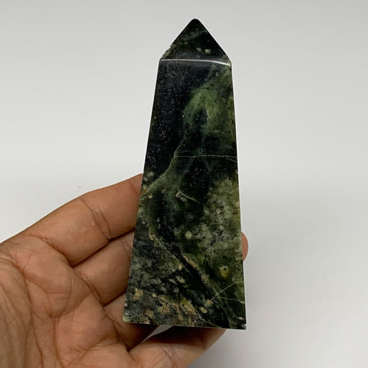 181.4g, 4.3"x1.7"x1.9", Serpentine Point Tower Obelisk Crystal @Pakistan, B29636