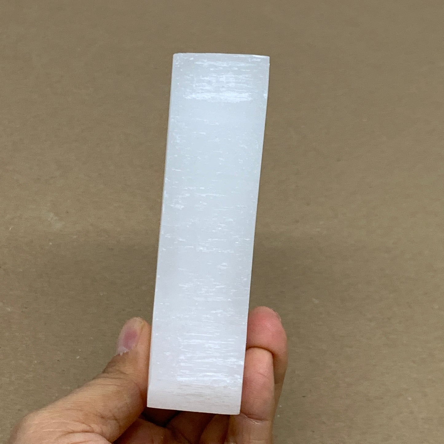 0.85 lbs, 4.3"x3.6"x1.2", Natural Selenite Crystals Carved,Home Decor, B35971