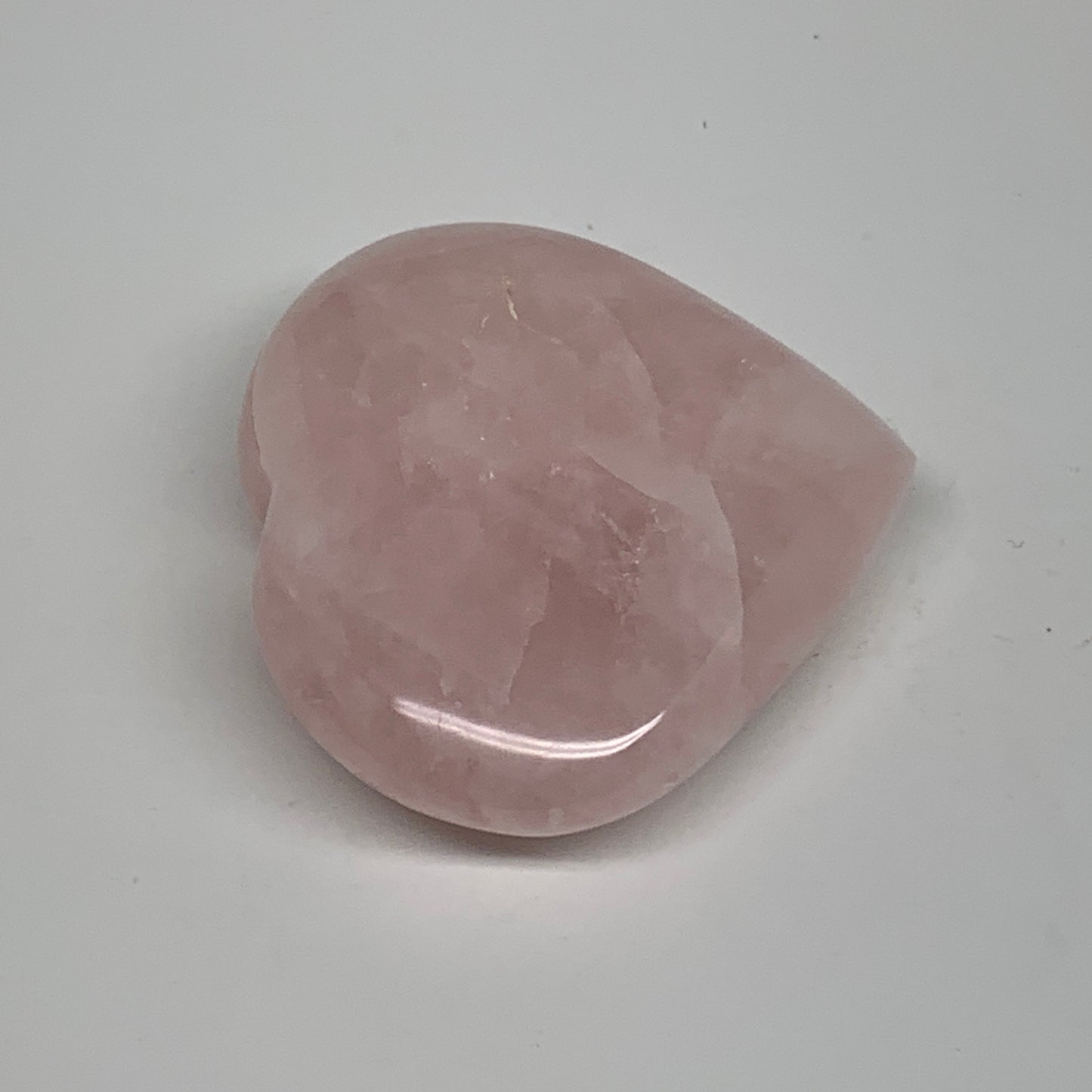 120g, 2.4" x 2.7" x 0.9" Rose Quartz Heart Healing Crystal @Madagascar, B34559