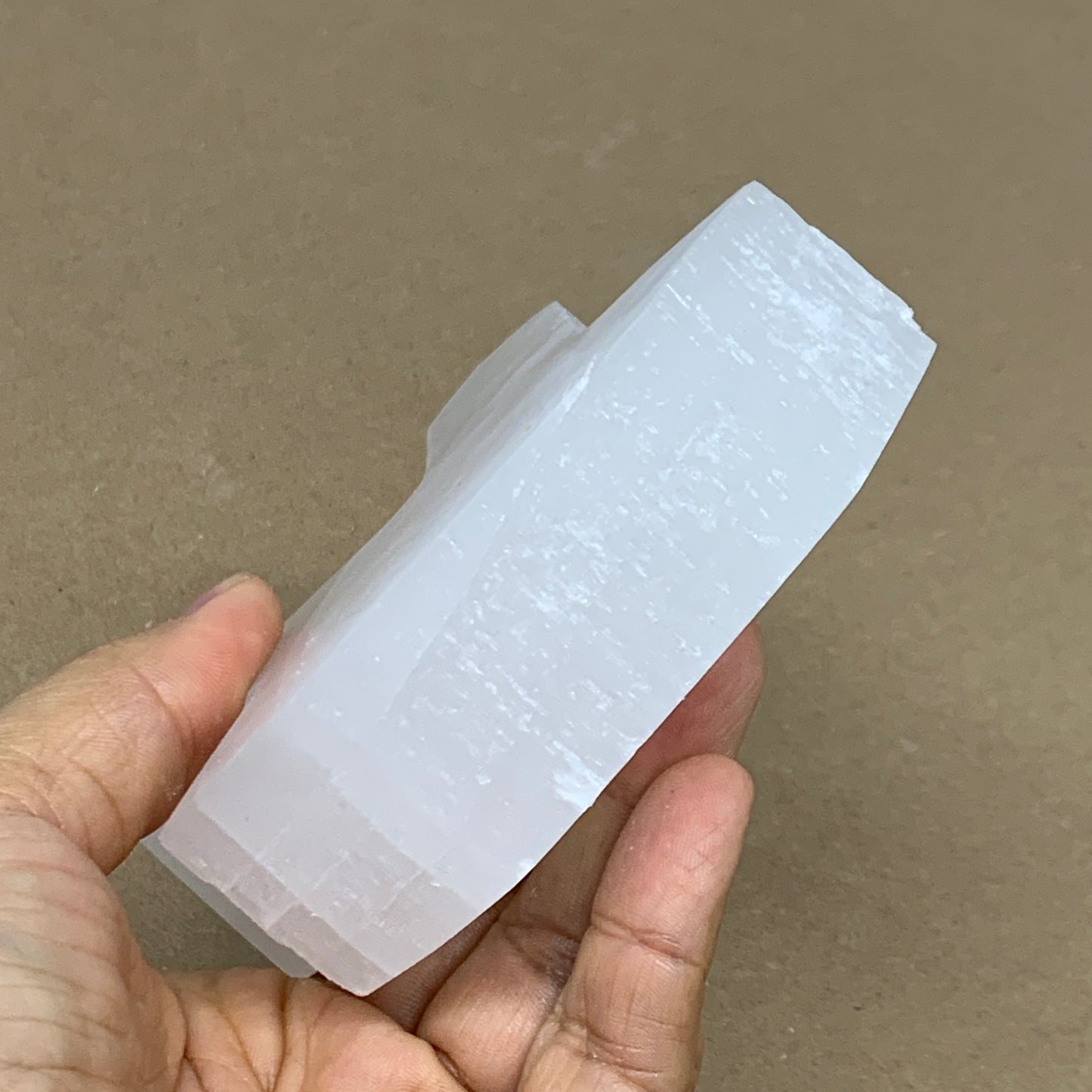 0.85 lbs, 4.3"x3.6"x1.2", Natural Selenite Crystals Carved,Home Decor, B35971