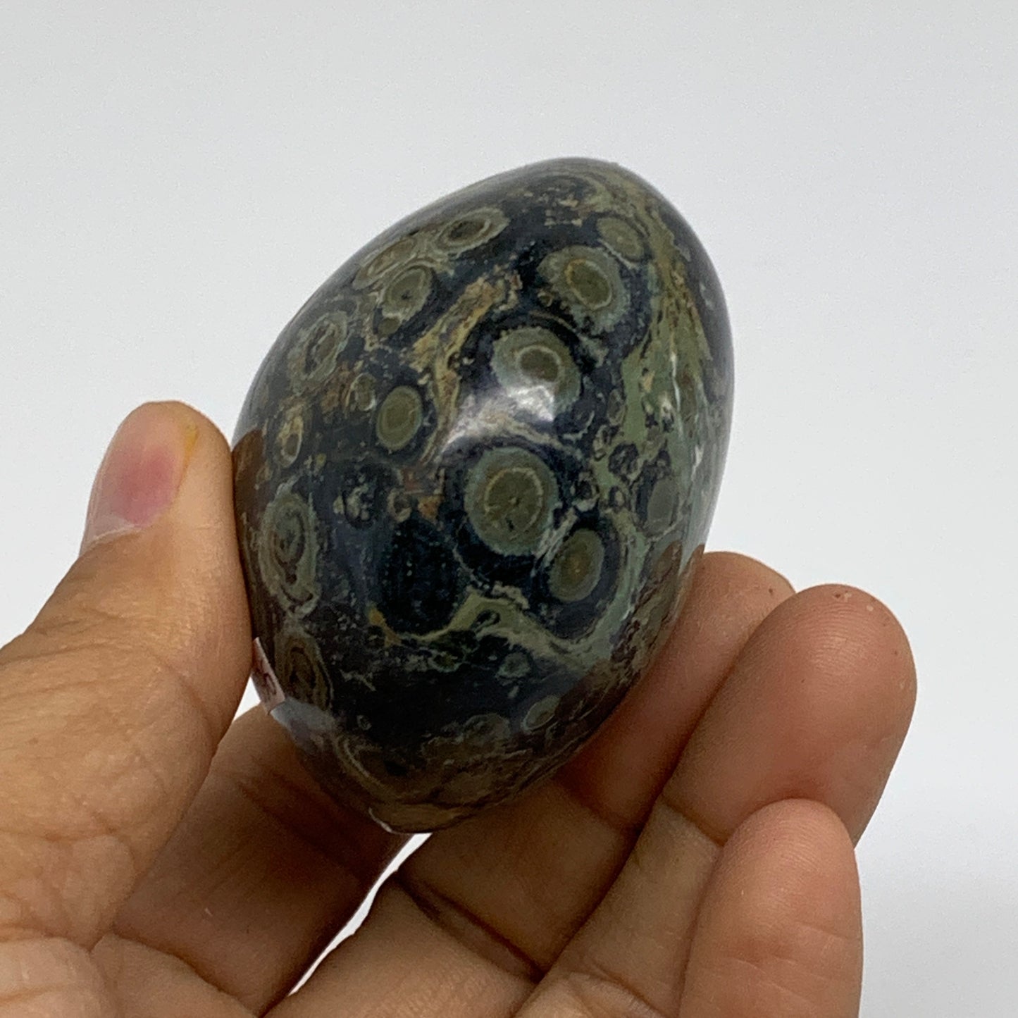 177g, 2.3"x2.3"x1.5", Crocodile Kambaba Jasper Palm-Stone @Madagascar, B37596