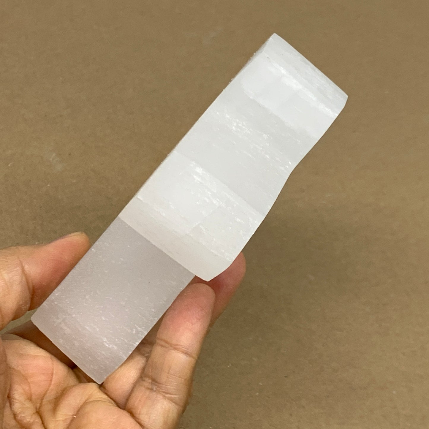 0.85 lbs, 4.3"x3.6"x1.2", Natural Selenite Crystals Carved,Home Decor, B35971