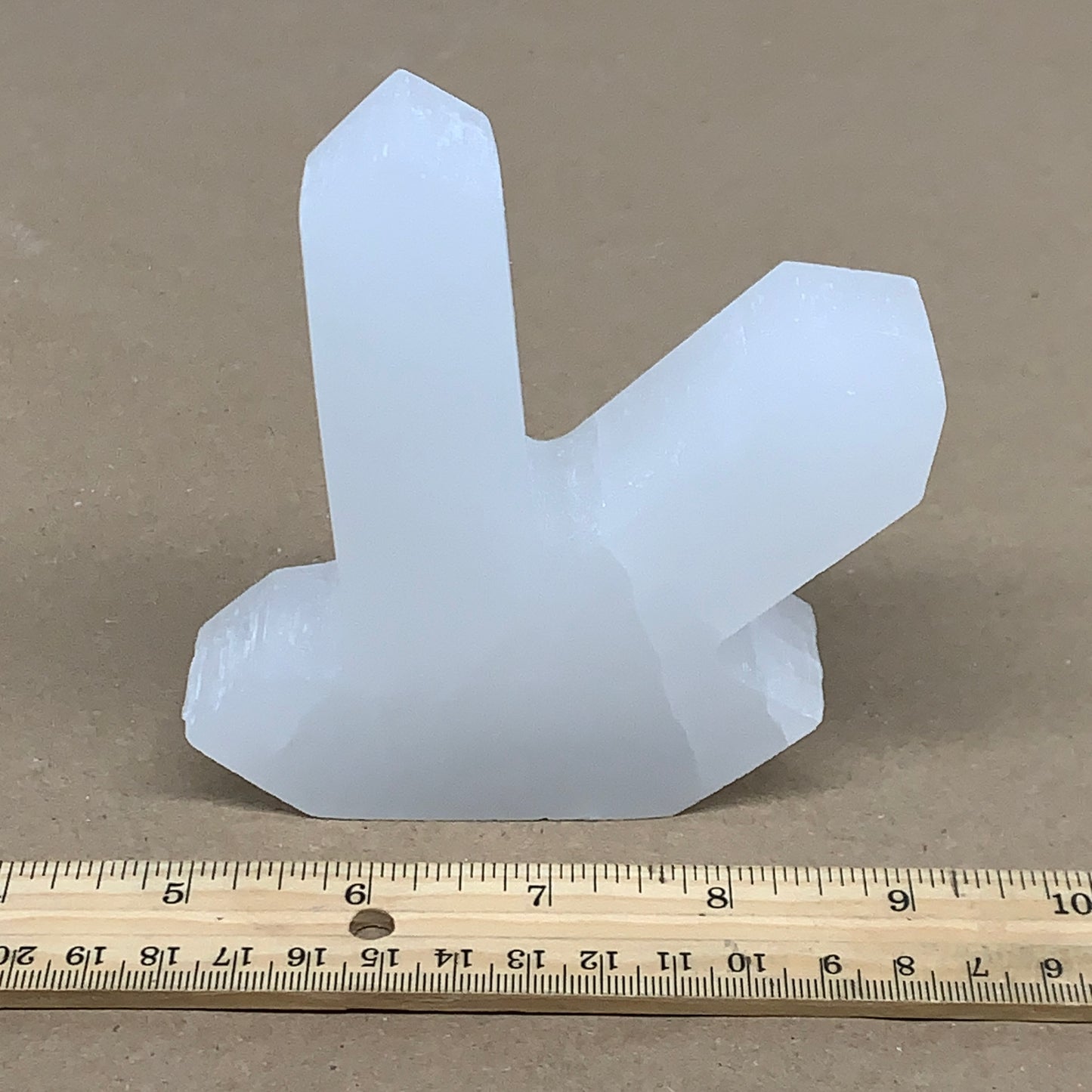 0.85 lbs, 4.3"x3.6"x1.2", Natural Selenite Crystals Carved,Home Decor, B35971