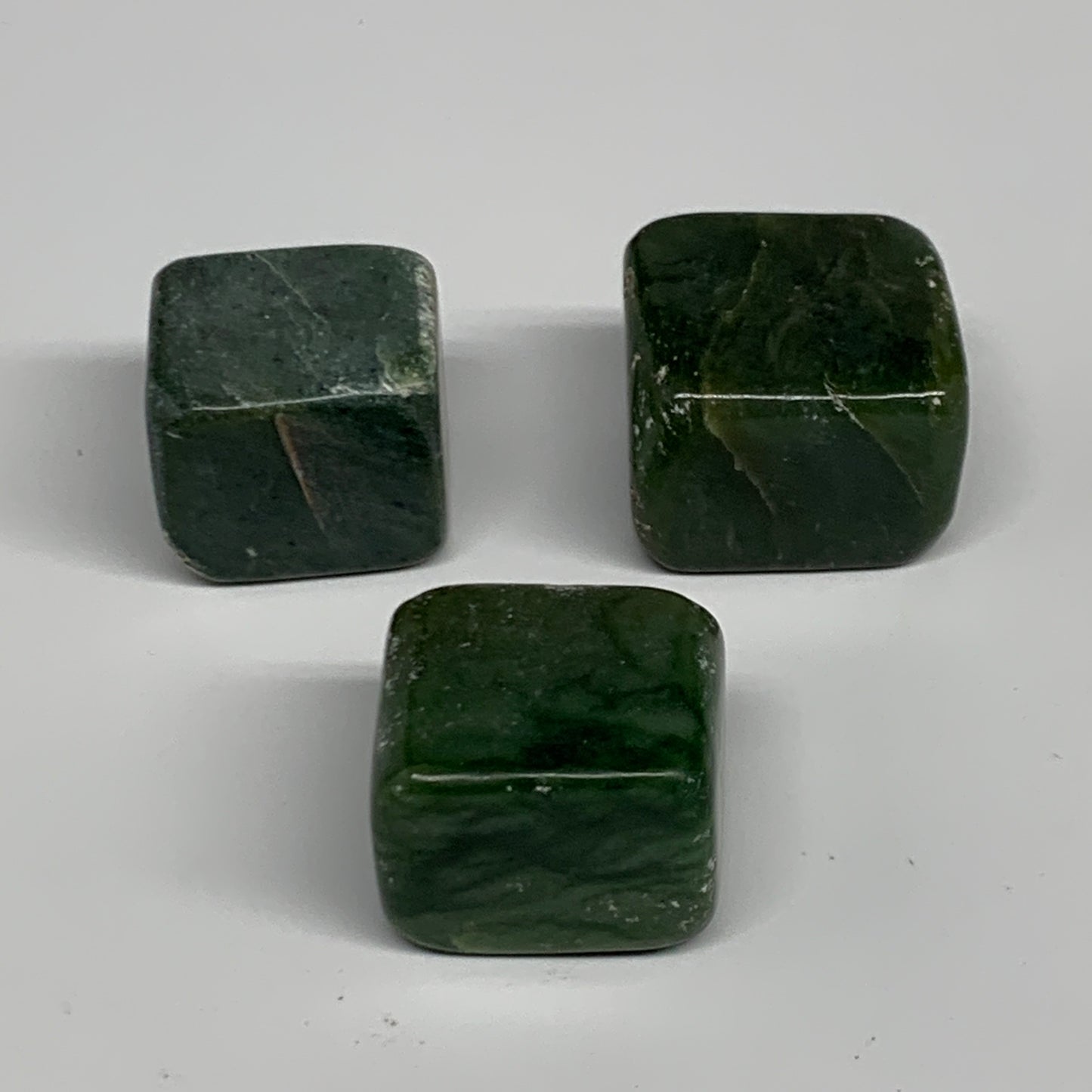 140.3g, 1"-1.2", 3pcs, Natural Nephrite Jade Tumbled Stone @Afghanistan,B31914