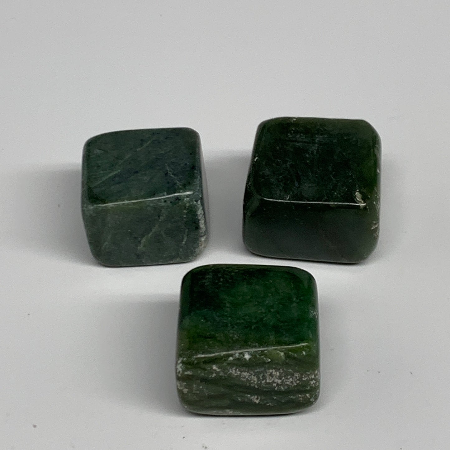 140.3g, 1"-1.2", 3pcs, Natural Nephrite Jade Tumbled Stone @Afghanistan,B31914