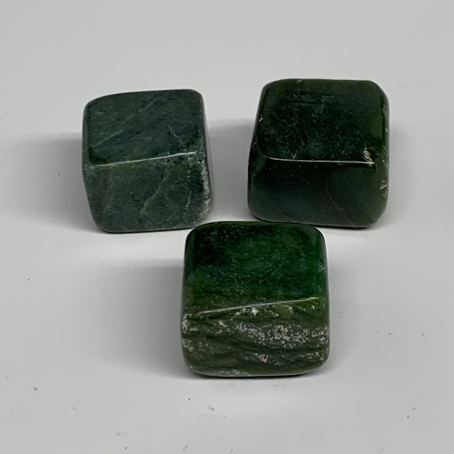 140.3g, 1"-1.2", 3pcs, Natural Nephrite Jade Tumbled Stone @Afghanistan,B31914