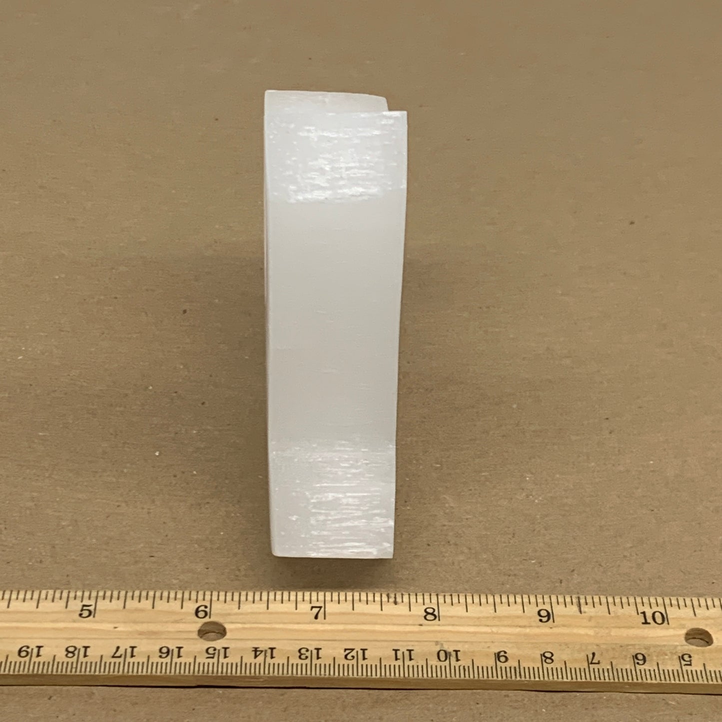 0.85 lbs, 4.3"x3.6"x1.2", Natural Selenite Crystals Carved,Home Decor, B35971