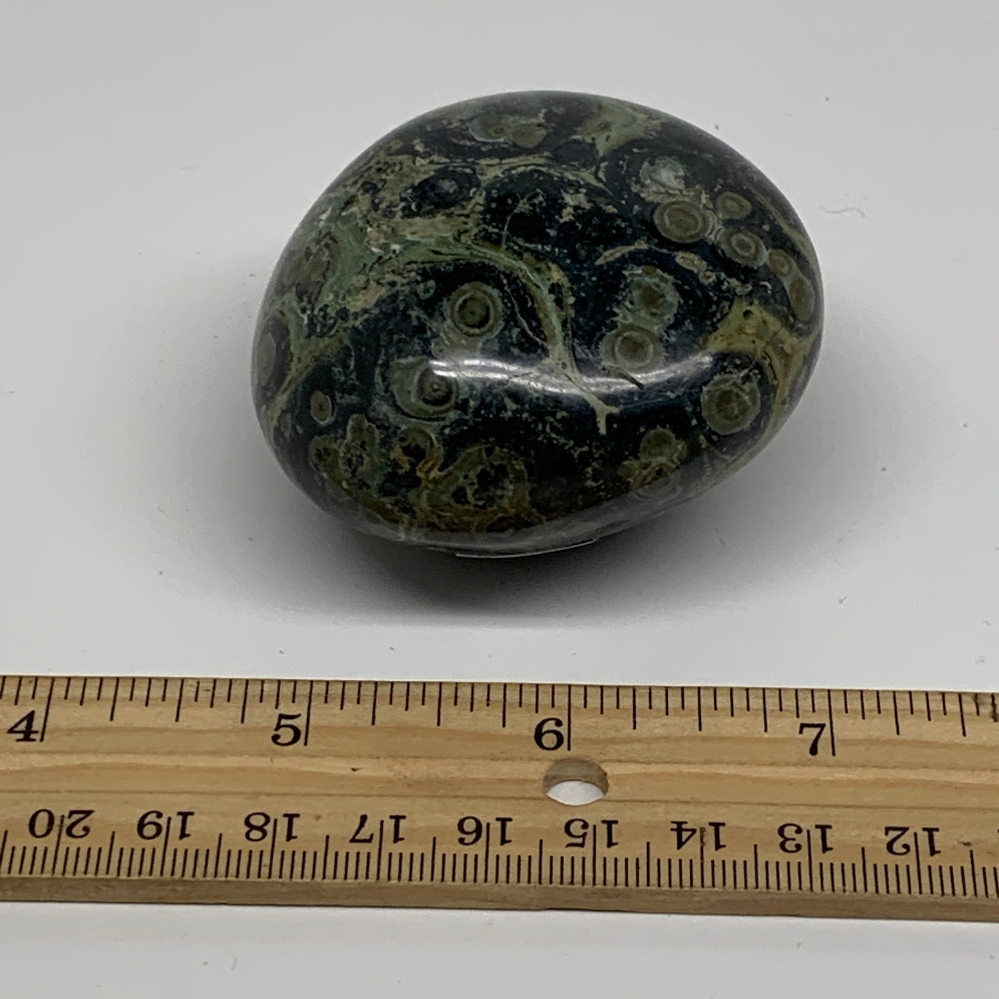 177g, 2.3"x2.3"x1.5", Crocodile Kambaba Jasper Palm-Stone @Madagascar, B37596
