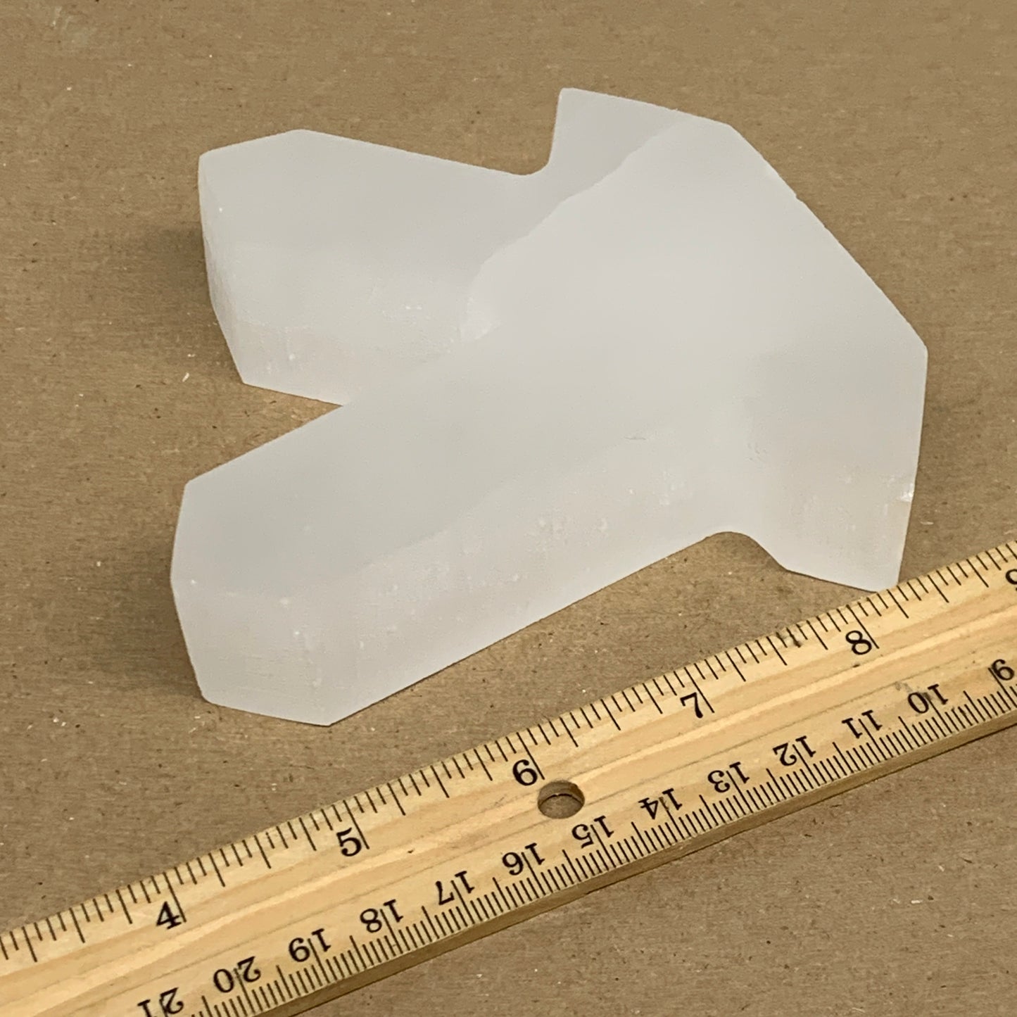 0.85 lbs, 4.3"x3.6"x1.2", Natural Selenite Crystals Carved,Home Decor, B35971