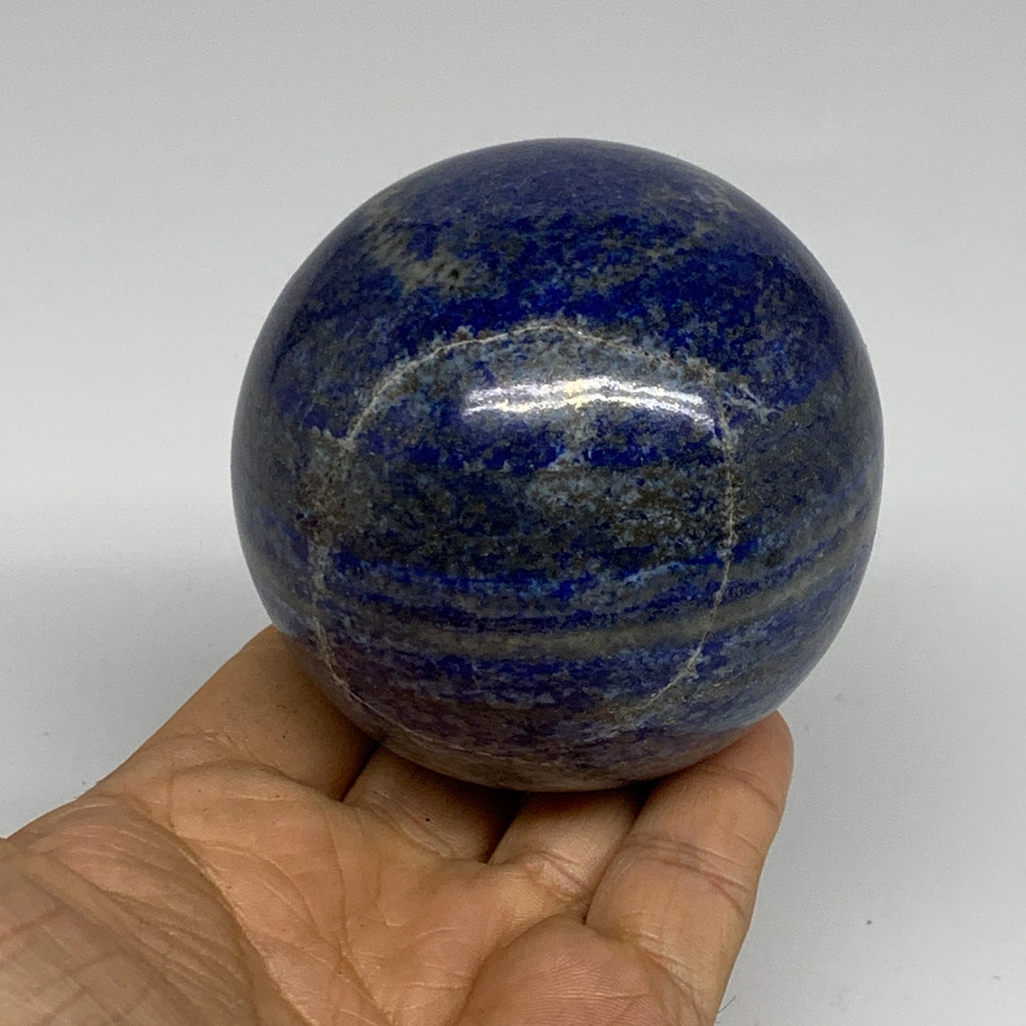 1.38 lbs, 2.9" (73mm), Lapis Lazuli Sphere Ball Gemstone @Afghanistan, B33209