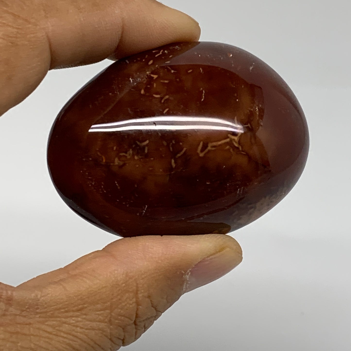 164.8g, 2.1"-2.2", 2pcs, Red Carnelian Palm-Stone Gem Crystal Polished, B37597