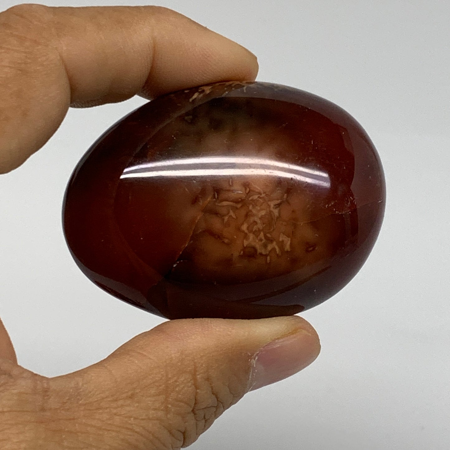 164.8g, 2.1"-2.2", 2pcs, Red Carnelian Palm-Stone Gem Crystal Polished, B37597