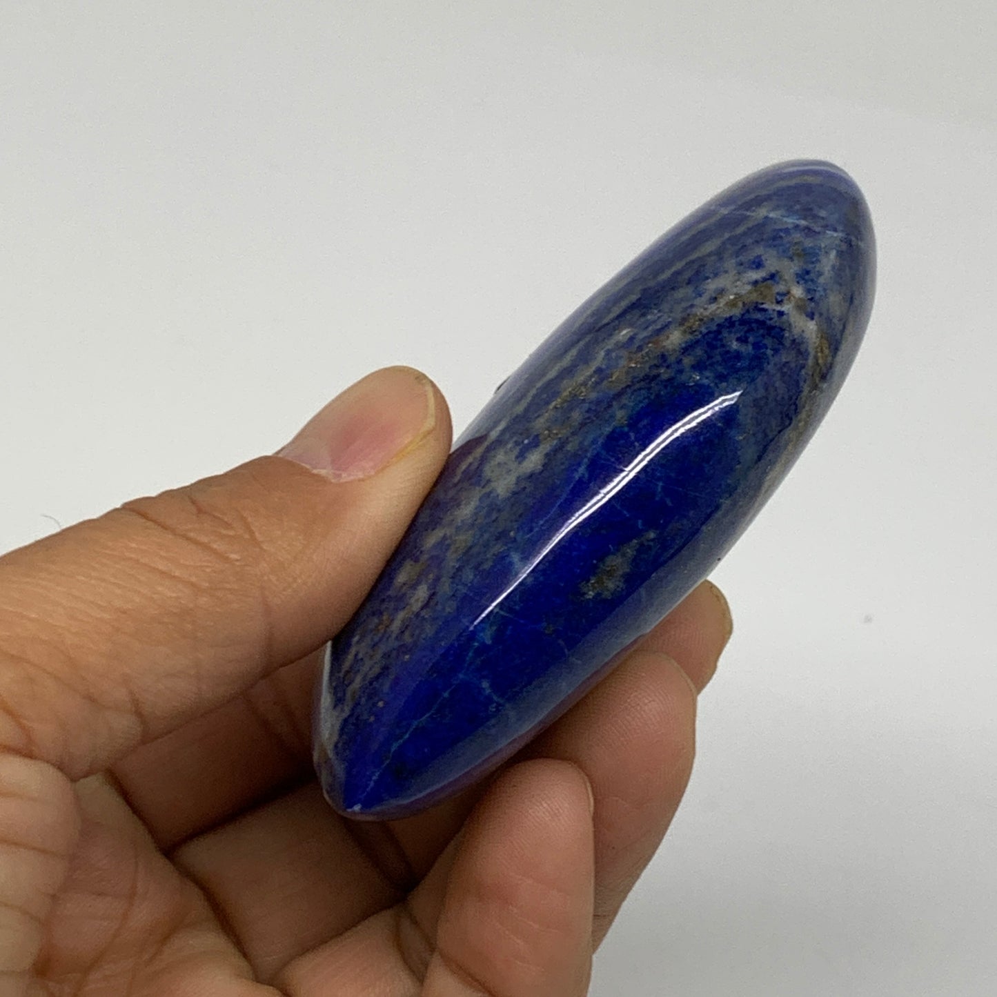 128.8g, 3.1"x1.8"x0.9", Natural Lapis Lazuli Palm Stone @Afghanistan, B36685