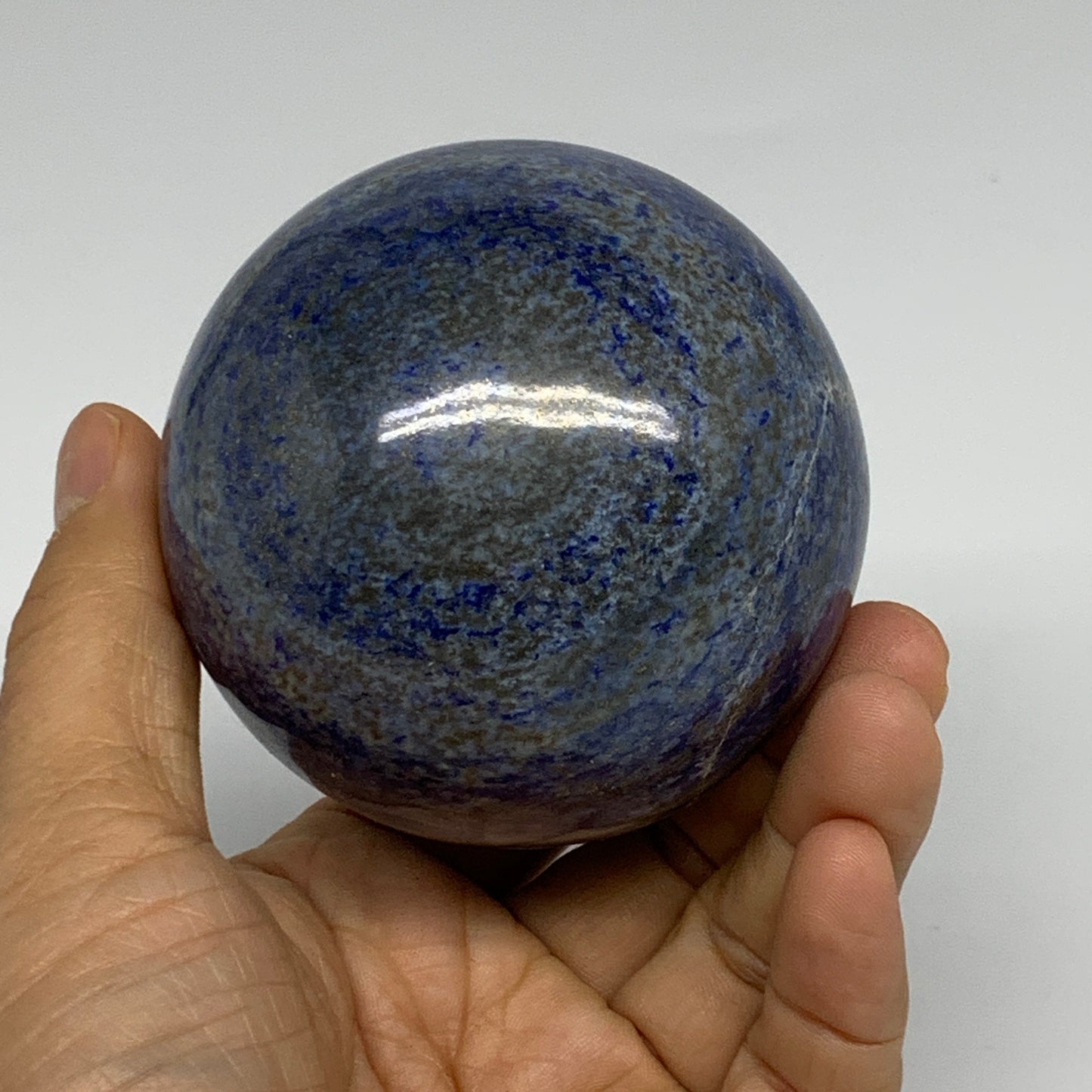 1.38 lbs, 2.9" (73mm), Lapis Lazuli Sphere Ball Gemstone @Afghanistan, B33209