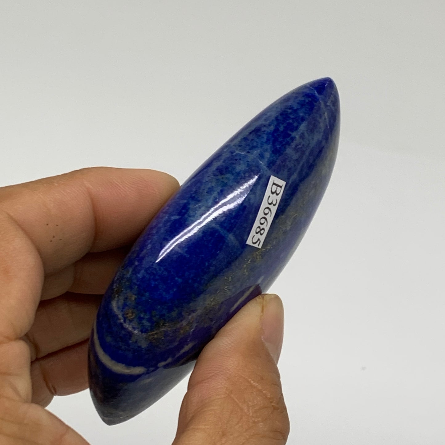128.8g, 3.1"x1.8"x0.9", Natural Lapis Lazuli Palm Stone @Afghanistan, B36685