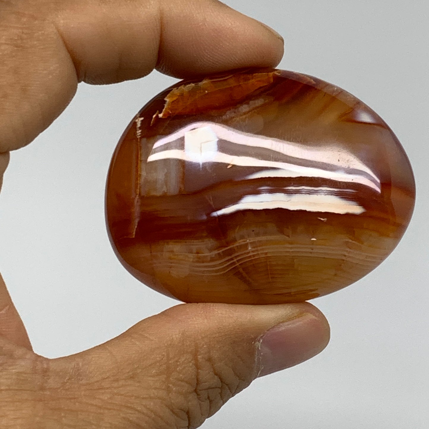 164.8g, 2.1"-2.2", 2pcs, Red Carnelian Palm-Stone Gem Crystal Polished, B37597