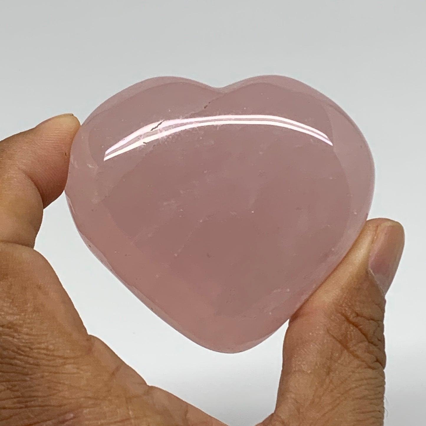 125g, 2.2"x2.5"x1",  Rose Quartz Heart Healing Crystal @Madagascar, B34561