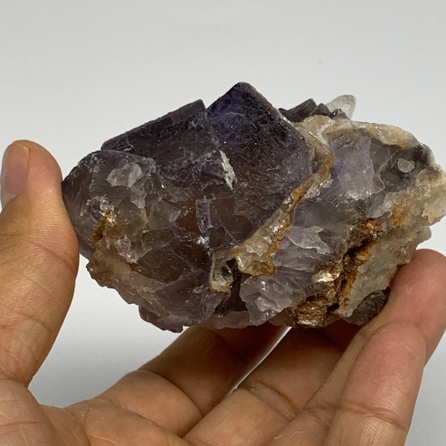 256.2g, 2.9"x2.9"x1.6", Purple Fluorite Crystal Mineral Specimen @Pakistan, B273