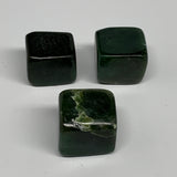 157.6g, 1.1"-1.1", 3pcs, Natural Nephrite Jade Tumbled Stone @Afghanistan,B31915