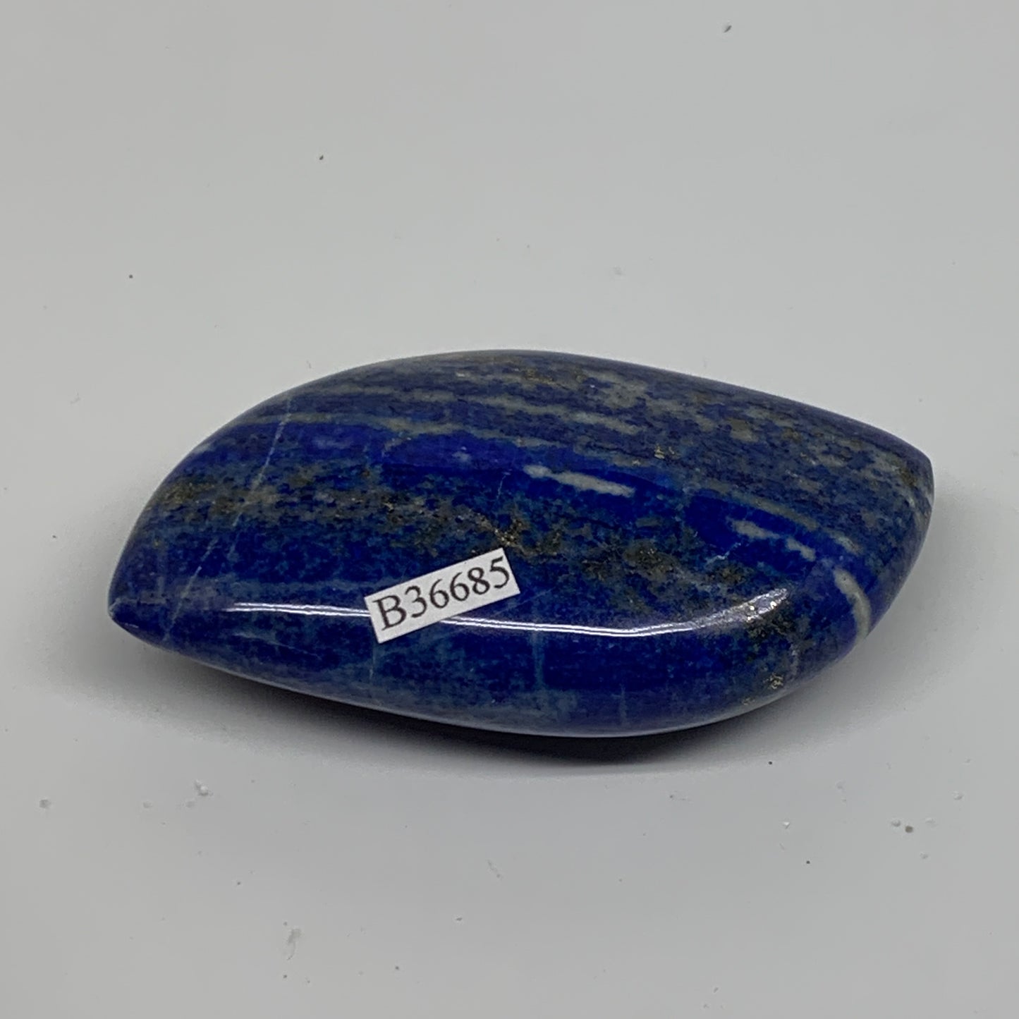 128.8g, 3.1"x1.8"x0.9", Natural Lapis Lazuli Palm Stone @Afghanistan, B36685