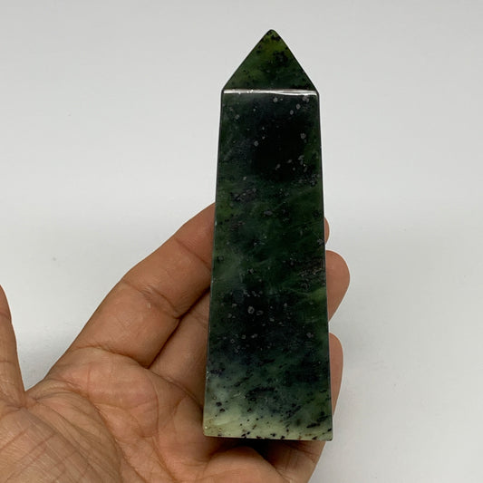 195.2g, 4.3"x1.3"x1.2", Serpentine Point Tower Obelisk Crystal @Pakistan, B29647